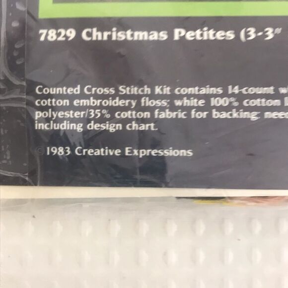 Vintage 1983 Creative Expressions Christmas Counted Cross Stitch Kit NEW SEALED - Picture 4 of 7